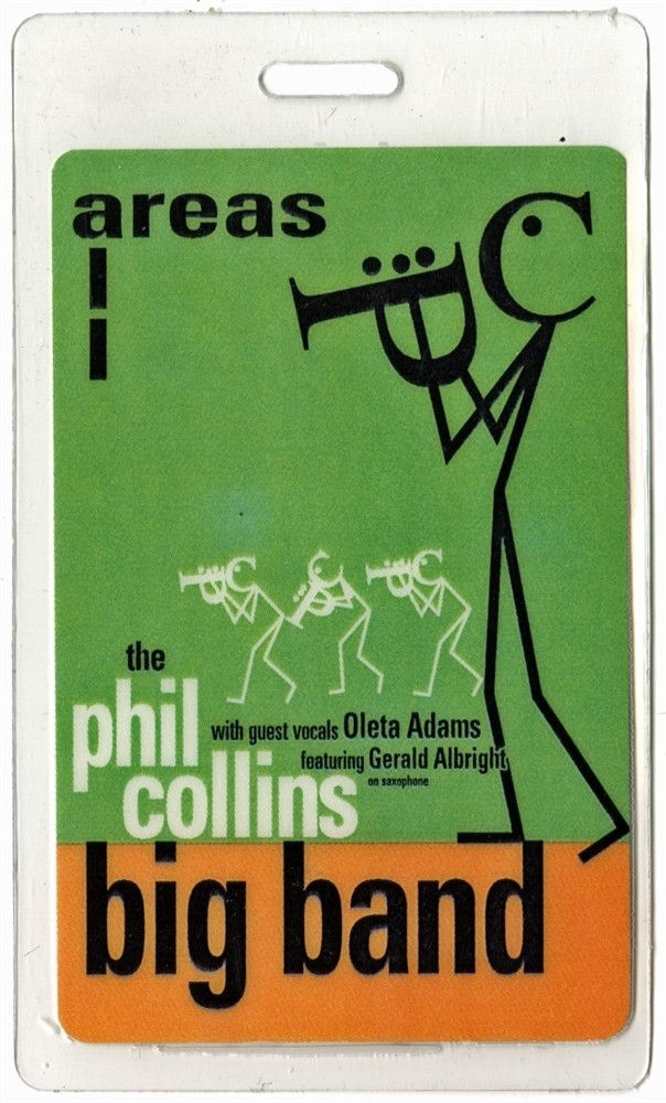 Phil Collins 1998 Big Concert Tour All Access Laminated Backstage Pass