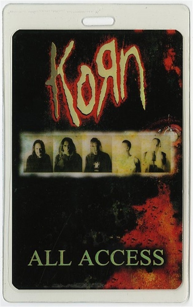 Korn 2002 Tour With No Name Concert Tour All Access Laminated Backstage Pass