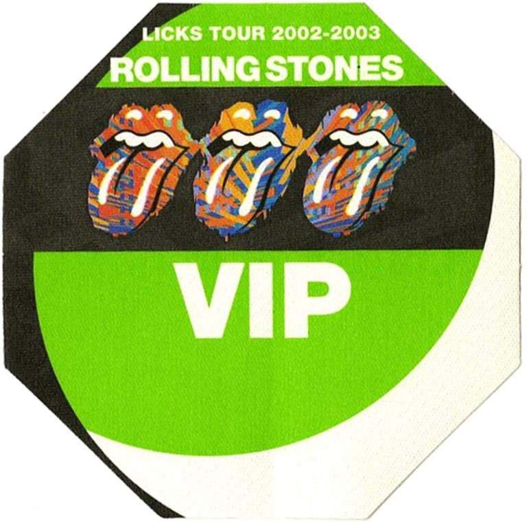 Rolling Stones 2002 Licks Concert Tour VIP Backstage Pass