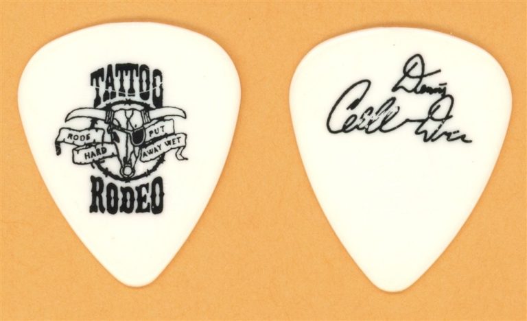 Tattoo Rodeo Dennis Churchill-Dries Signature Black Guitar Pick - 1991 Tour
