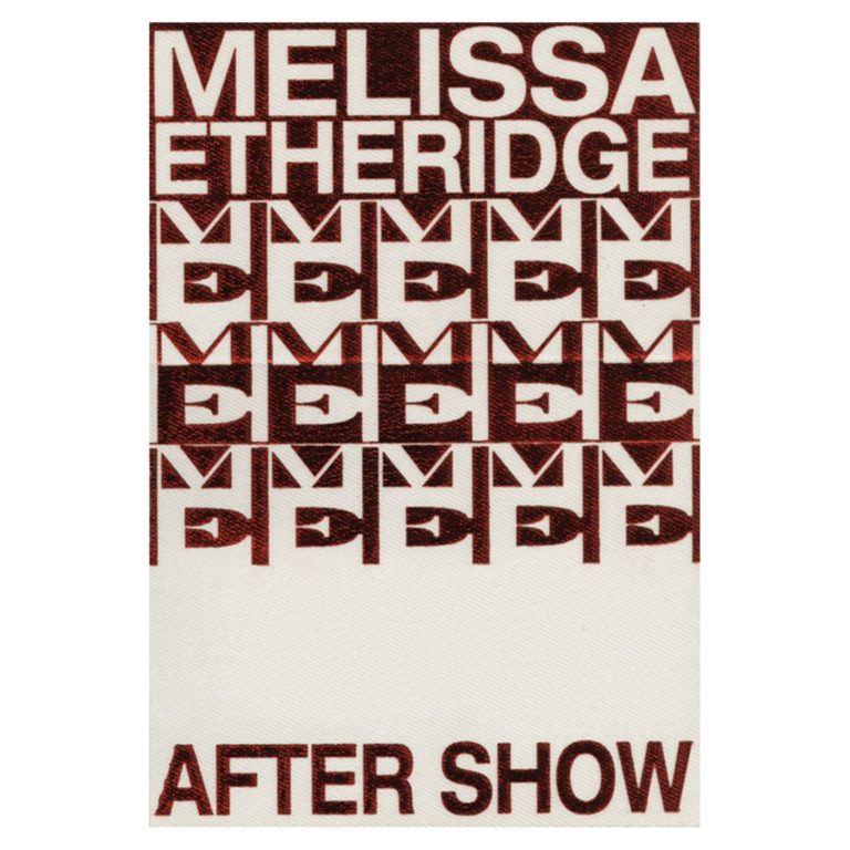 Melissa Etheridge 1992 Never Enough Concert Tour Aftershow Backstage Pass