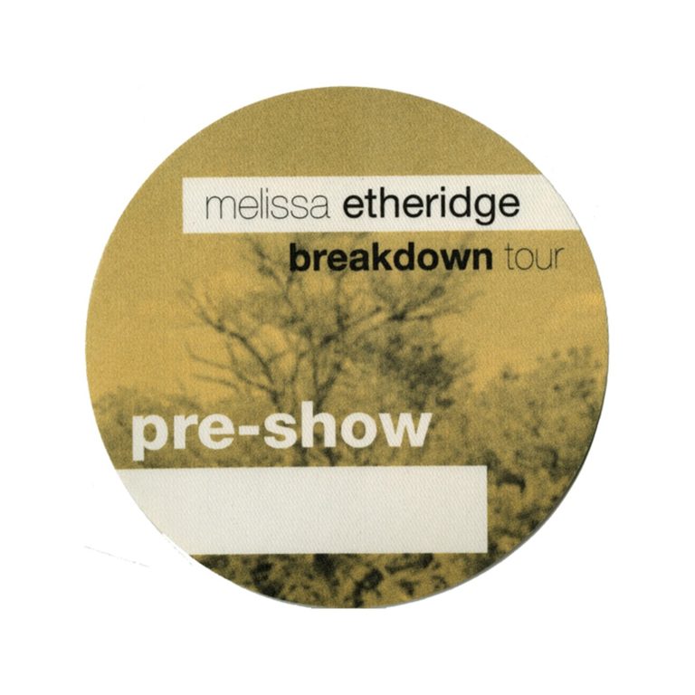 Melissa Etheridge 1999 Breakdown Concert Tour Preshow Backstage Pass