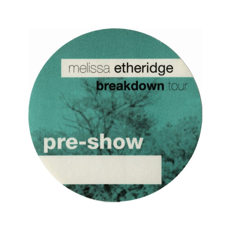 Melissa Etheridge 1999 Breakdown Concert Tour Preshow Backstage Pass