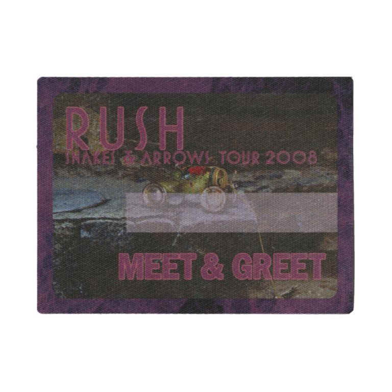 Rush 2008 Snakes & Arrows Concert Tour Meet & Greet Backstage Pass