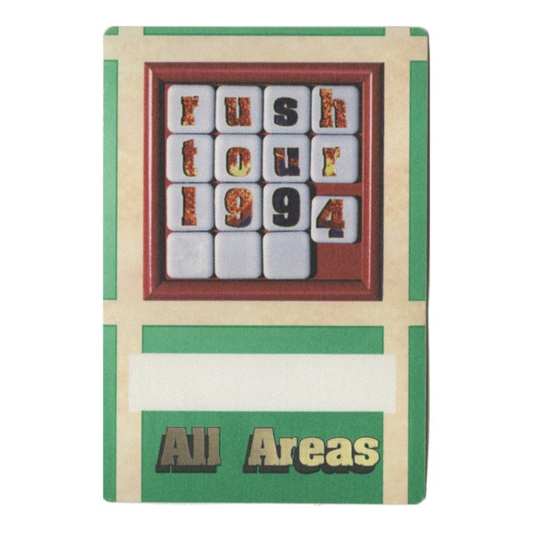Rush 1994 Counterparts Concert Tour All Access Backstage Pass