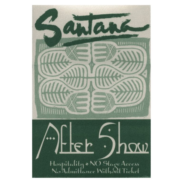 Santana 2002 Shaman Concert Tour Aftershow Backstage Pass