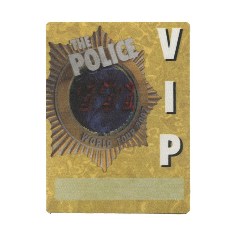 The Police 2007 Reunion Concert Tour Band VIP Backstage Pass