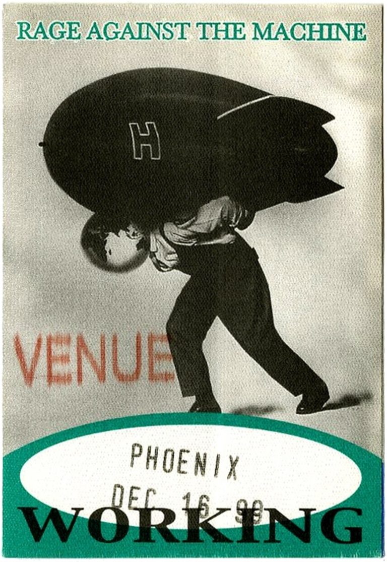 Rage Against The Machine 1999 Battle of Los Angeles Concert Tour Backstage Pass