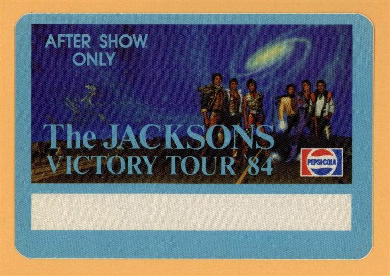 The Jacksons 1984 Michael Jackson Concert Tour AFTER SHOW Backstage Pass