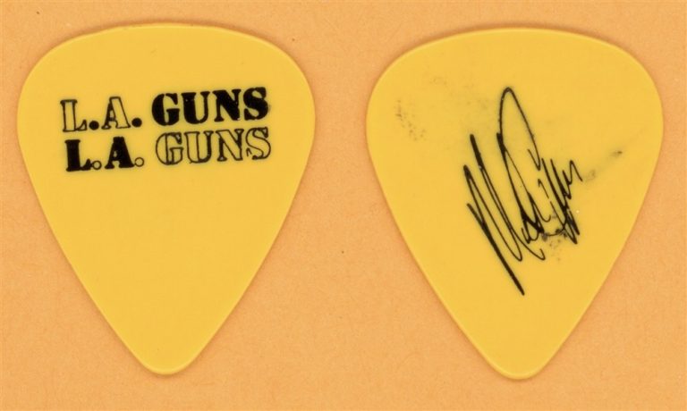 LA Guns Mick Cripps Vintage Guitar Pick - 1989 Cocked & Loaded Tour