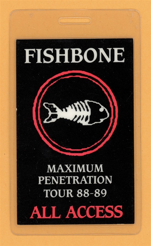 Fishbone 1988 Maxium Penetration Tour All Access Laminated Backstage Pass