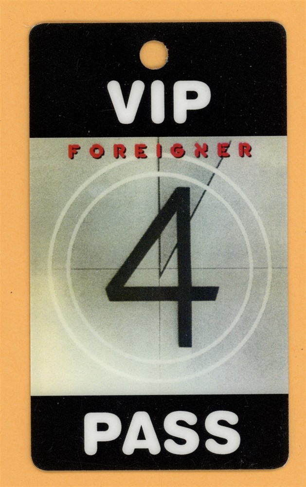 Foreigner 1981 4 Tour VIP Laminated Backstage Pass