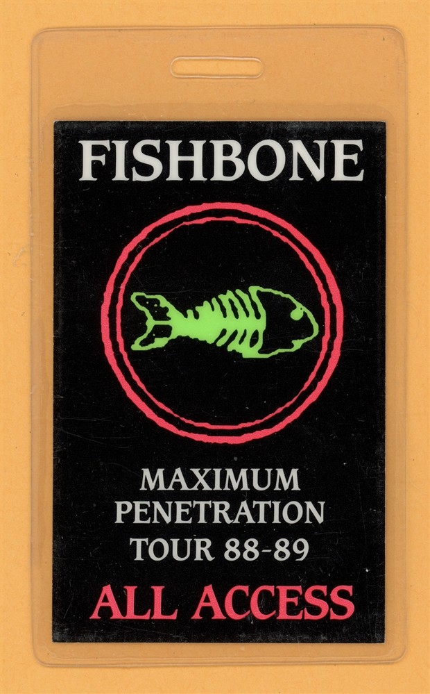Fishbone 1988 Maxium Penetration Tour All Access Laminated Backstage Pass