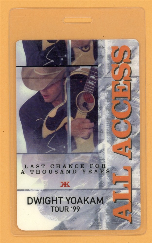 Dwight Yoakam 1999 Last Chance Tour All Access Laminated Backstage Pass