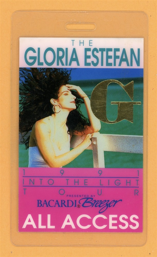 Gloria Estefan 1991 Into The Light Tour AA Laminated Backstage Pass - Variant G