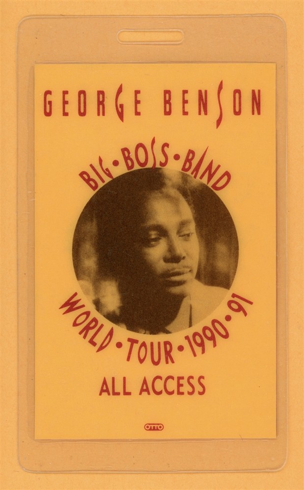 George Benson 1990 World Tour All Access Laminated Backstage Pass