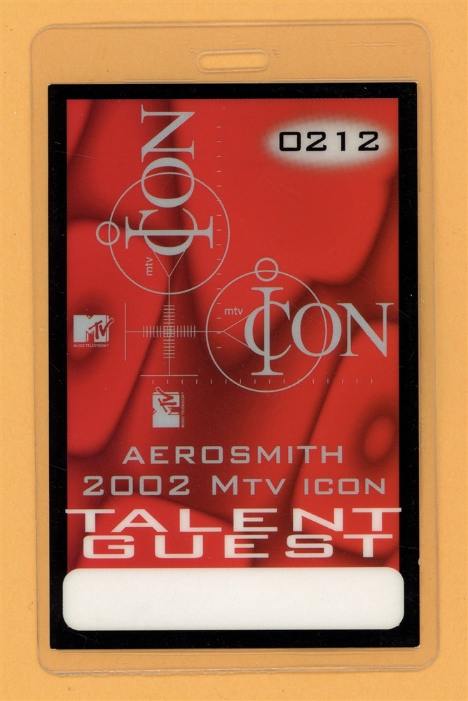 Aerosmith 2002 MTV Icon Awards Concert Artist Talent Laminated Backstage Pass