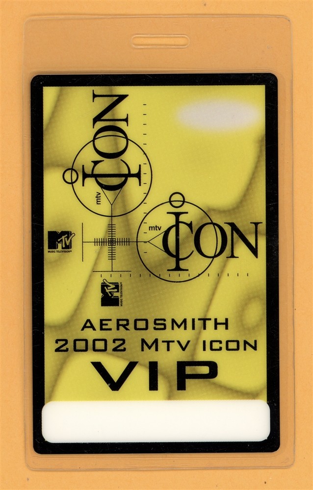 Aerosmith 2002 MTV Icon Awards Concert Artist Talent Laminated Backstage Pass