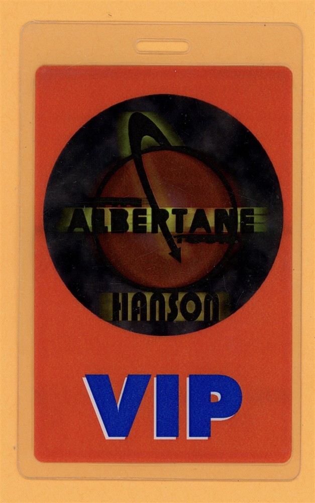 Hanson 1997 Albertane VIP Laminated Backstage Pass