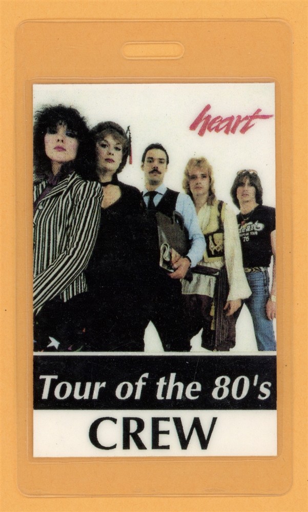 Heart 1987 Tour Crew Laminated Backstage Pass