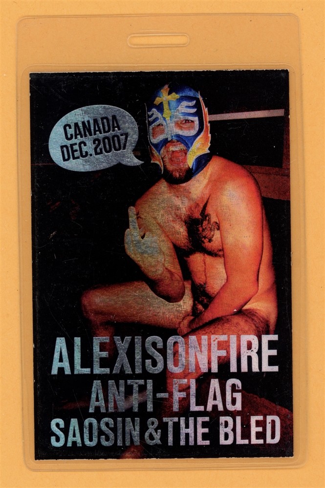 AlexIsOnFire 2007 Anti-Flag Tour Laminated Backstage Pass