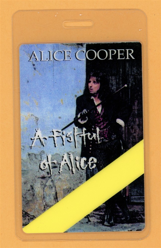 Alice Cooper 1997 Fistful of Alice Concert Tour Laminated Backstage Pass