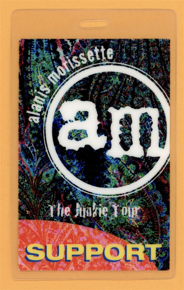 Alanis Morissette 1998 The Junkie Tour Support Laminated Backstage Pass