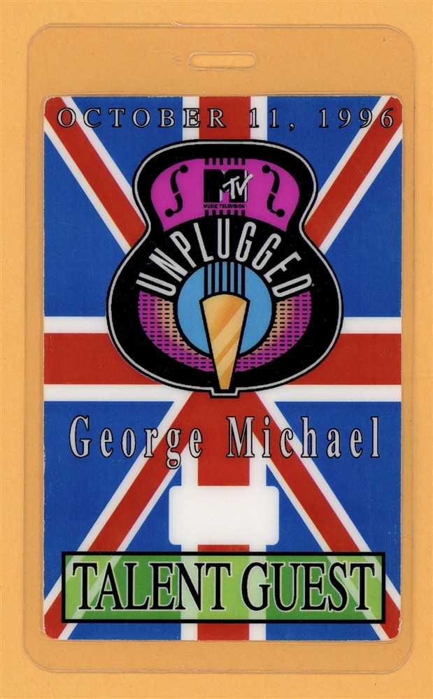 George Michael 1996 Unplugged Tour Talent Guest Laminated Backstage Pass