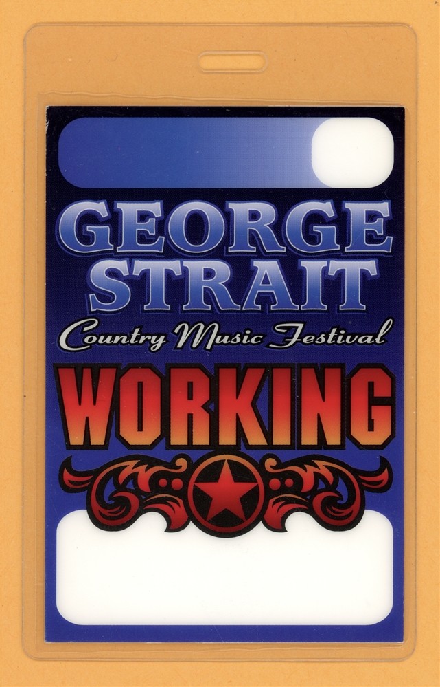 George Strait 1996 Country Music Festival Tour Working Laminated Backstage Pass