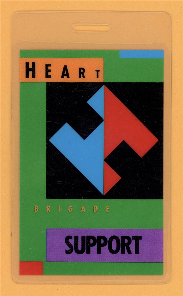 Heart 1990 Brigade Tour Support Laminated Backstage Pass