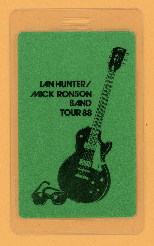 Ian Hunter 1988 Mick Ronson Tour All Access Laminated Backstage Pass