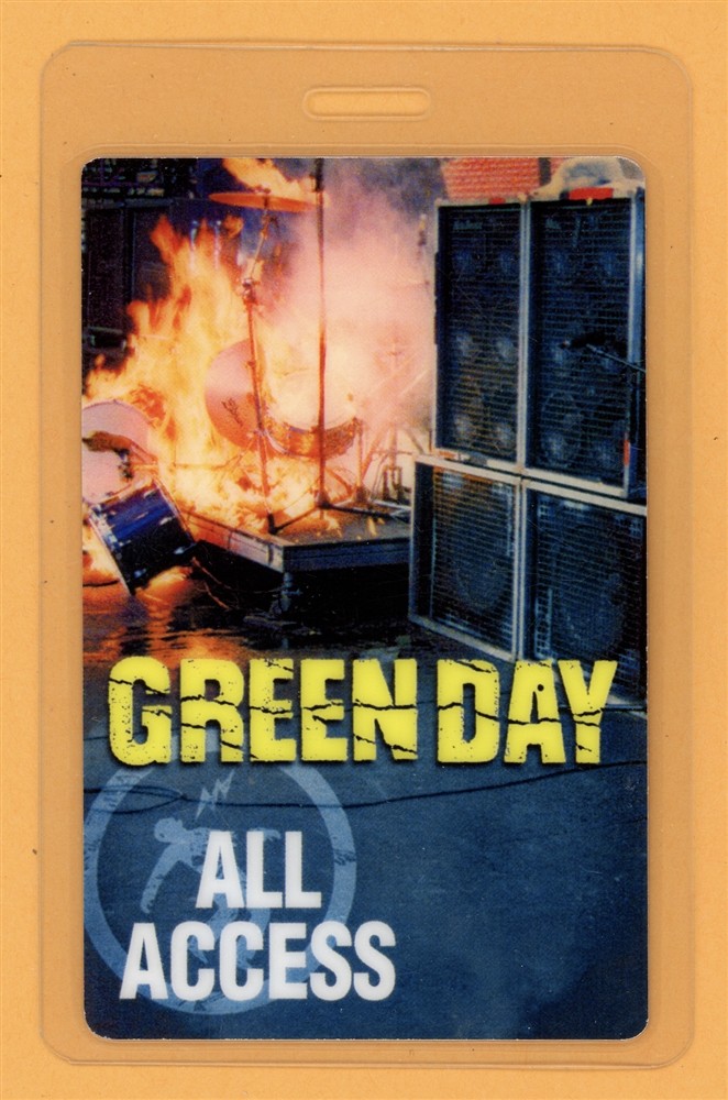 Green Day 2000 Warning Tour All Access Laminated Backstage Pass