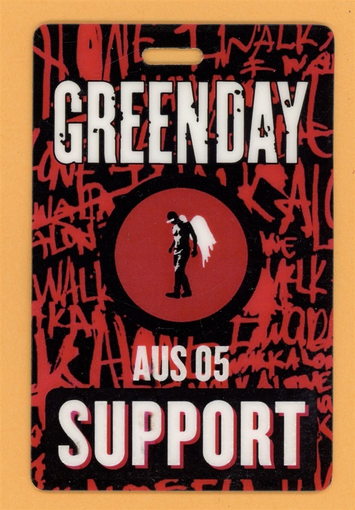 Green Day 2005 American Idiot Tour Support Laminated Backstage Pass