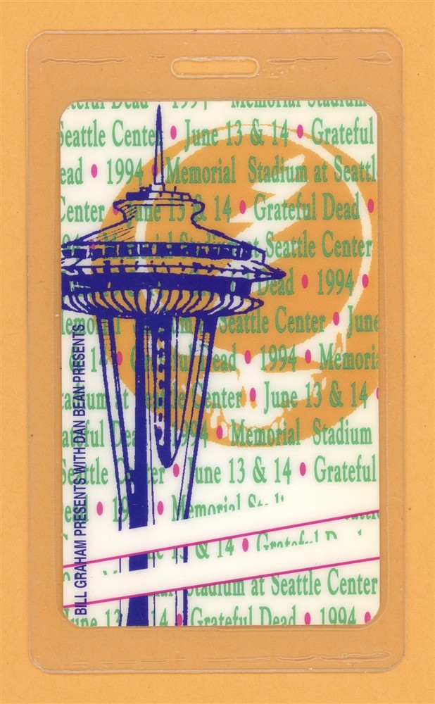 Grateful Dead 1994 Memorial Stadium Tour All Access Laminated Backstage Pass