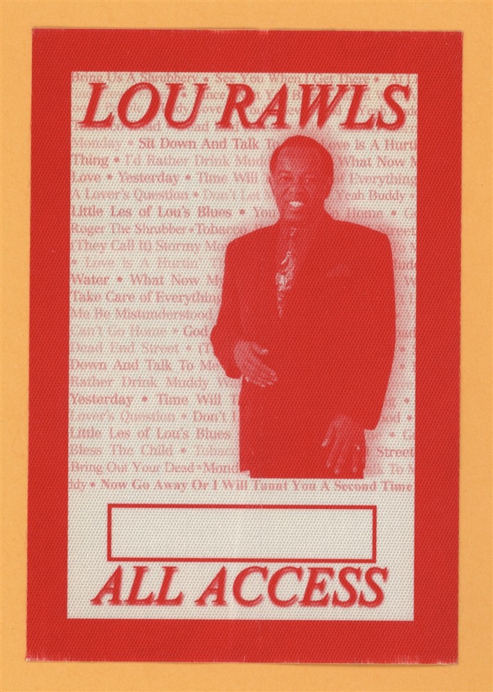 Lou Rawls 1999 Concert Tour ALL ACCESS Backstage Pass