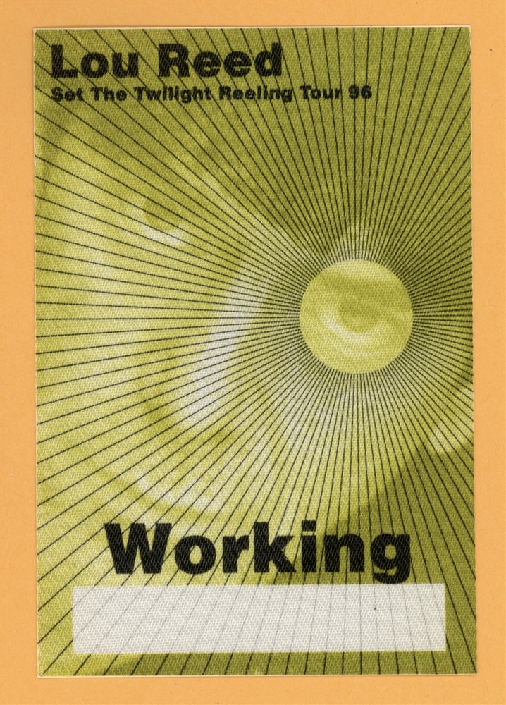 Lou Reed 1996 Set the Twilight Reeling Concert Tour WORKING Backstage Pass