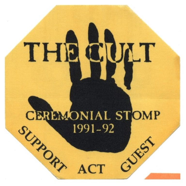 The Cult 1991 Ceremonial Stomp Concert Tour Support Guest Backstage Pass