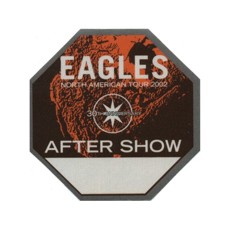 The Eagles 2002 30th Anniversary Concert Tour Aftershow Backstage Pass