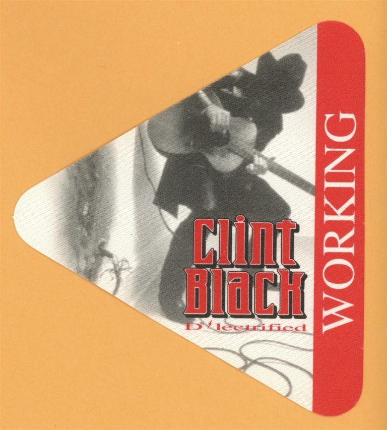 Clint Black 1999 D'lectrified Concert Tour WORKING Backstage Pass
