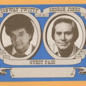 Conway Twitty 1989 George Jones Wiseblood Concert Tour GUEST Backstage Pass