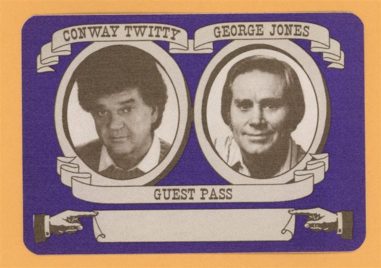 Conway Twitty 1989 George Jones Wiseblood Concert Tour GUEST Backstage Pass
