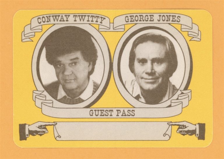 Conway Twitty 1989 George Jones Wiseblood Concert Tour GUEST Backstage Pass