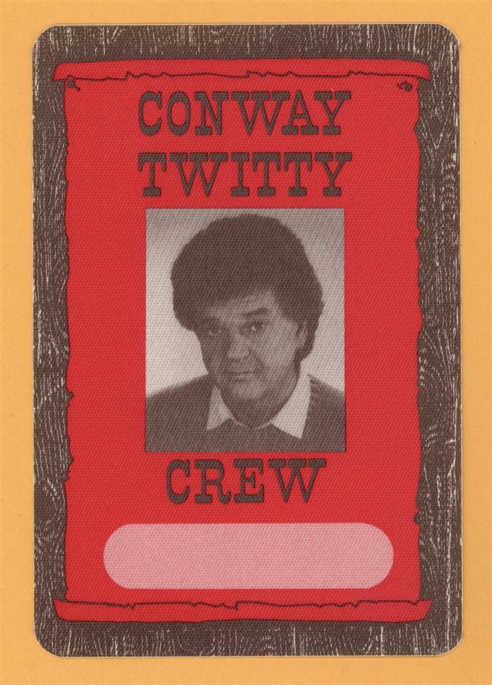 Conway Twitty 1989 Wiseblood Concert Tour CREW Backstage Pass
