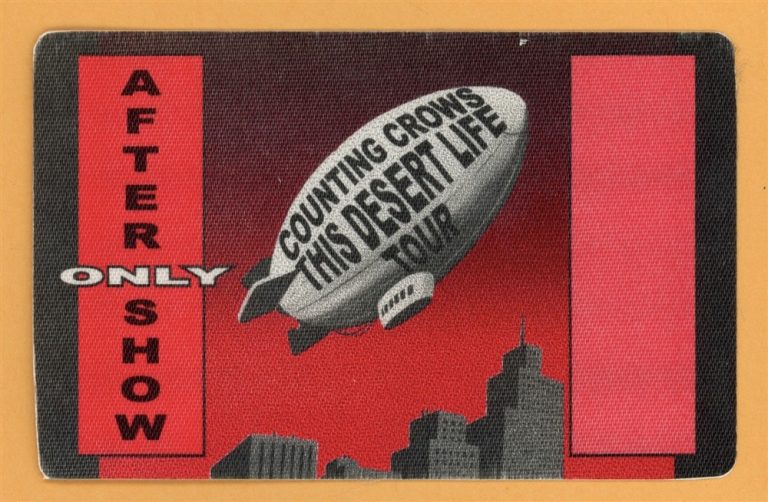 Counting Crows 1999 This Desert Life Concert Tour AFTER SHOW Backstage Pass