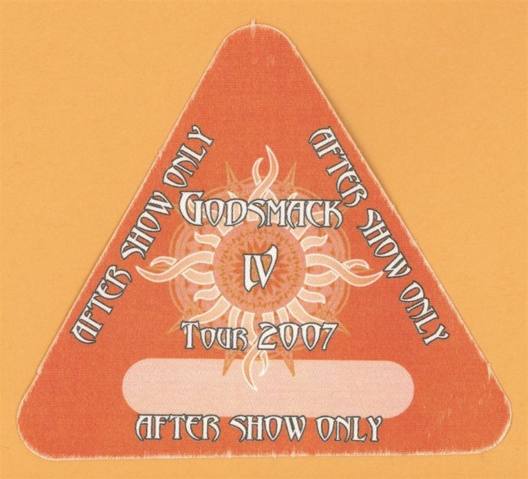 Godsmack 2007 IV Concert Tour After Show Backstage Pass