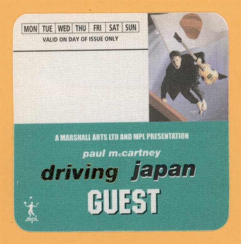 Paul McCartney 2003 Back in the U.S. Concert Tour Guest Backstage Pass - Japan