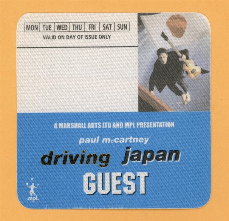 Paul McCartney 2003 Back in the U.S. Concert Tour Guest Backstage Pass - Japan