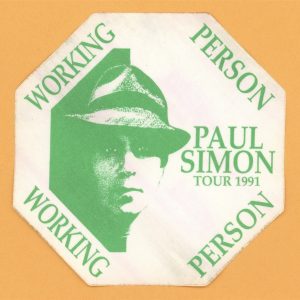 Paul Simon 1991 Rhythm of the Saints Concert Tour WORKING Backstage Pass
