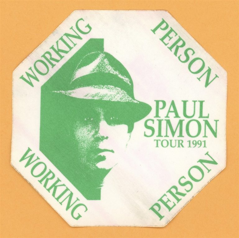 Paul Simon 1991 Rhythm of the Saints Concert Tour WORKING Backstage Pass