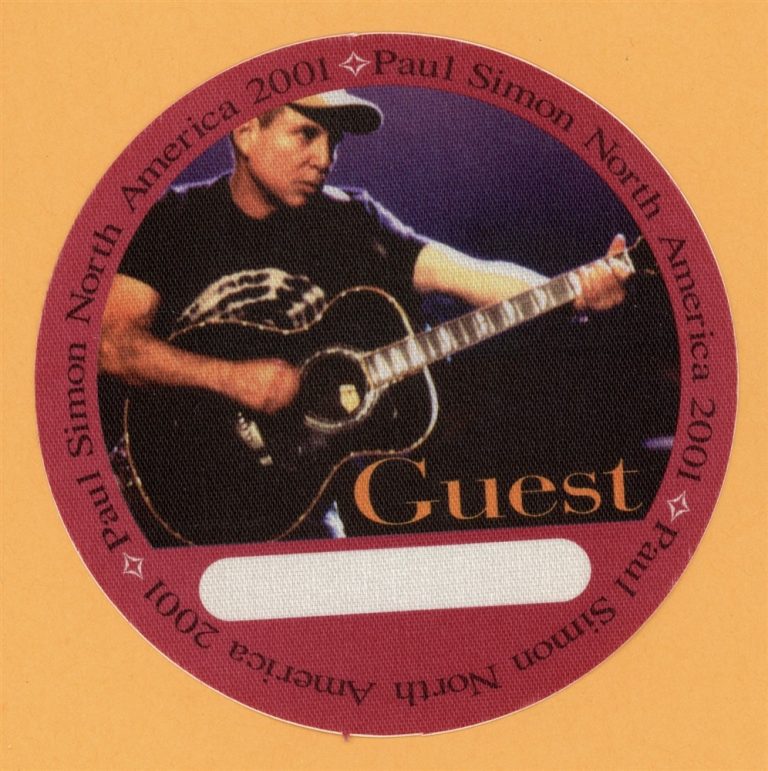 Paul Simon 2001 You're the One Concert Tour GUEST Backstage Pass